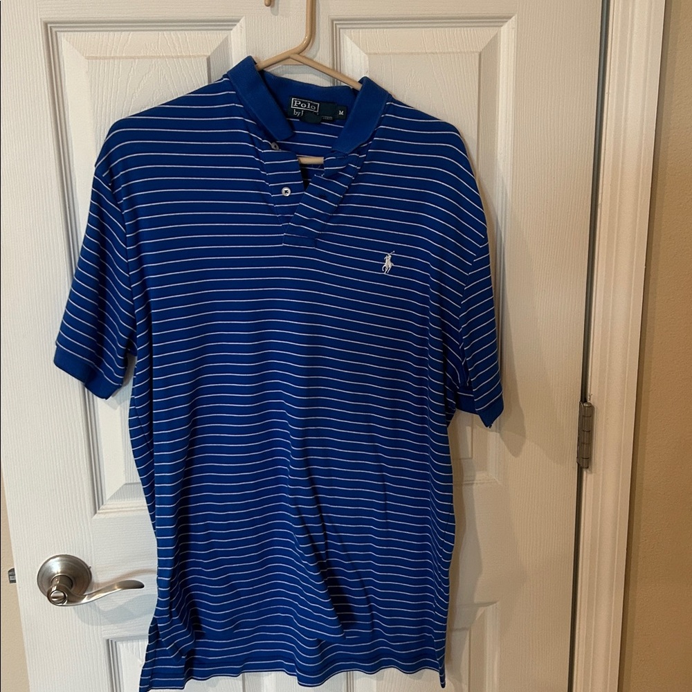 Men’s polo Ralph Lauren Navy and White Striped Polo